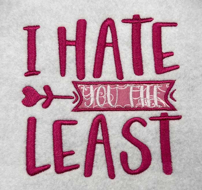 24VB1_IHateYou | Embroidery Legacy I hat you embroidery design