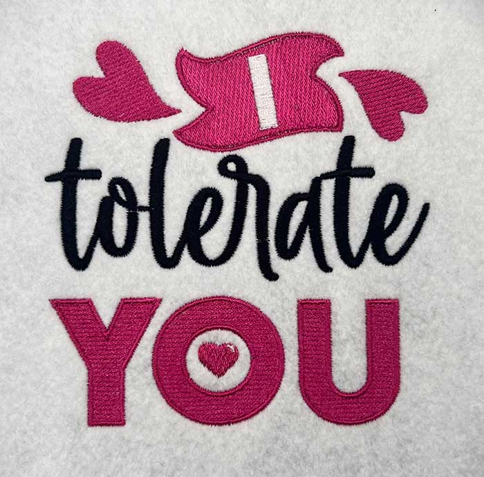 24VB1_TolerateYou | Embroidery Legacy I tolerate you embroidery design