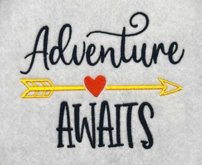 Adventure awaits embroidery design