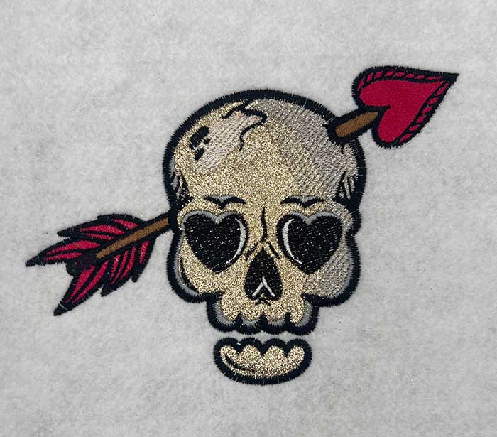 SCH_SkullArrowApplique | Embroidery Legacy skull arrow applique embroidery design