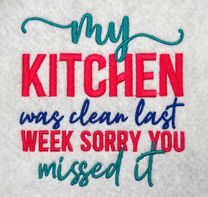 my kitchen was clean embroidery design