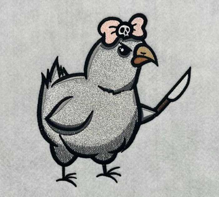 SCHGothChickApplique | Embroidery Legacy goth chick applique embroidery design