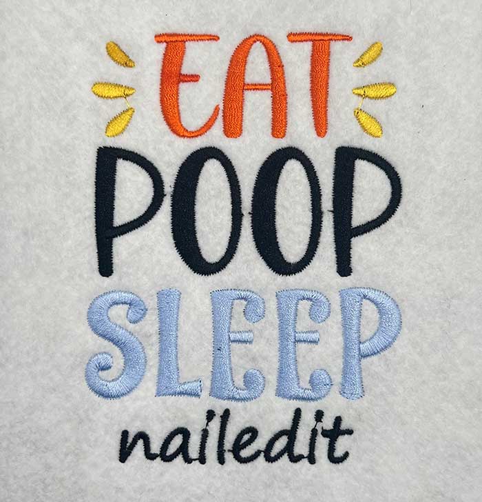ISSB2_EatPoopSleep | Embroidery Legacy eat poop sleep embroidery design