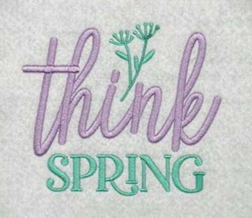 think spring embroidery design