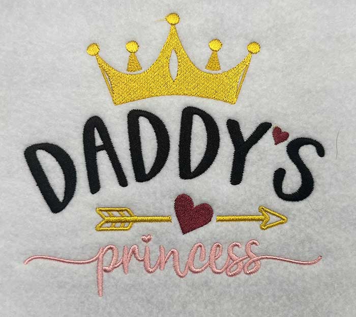 OSSB2_DaddysPrinvess | Embroidery Legacy daddy's princess embroidery design