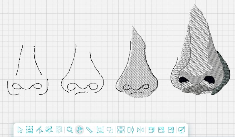 nose outline doodled