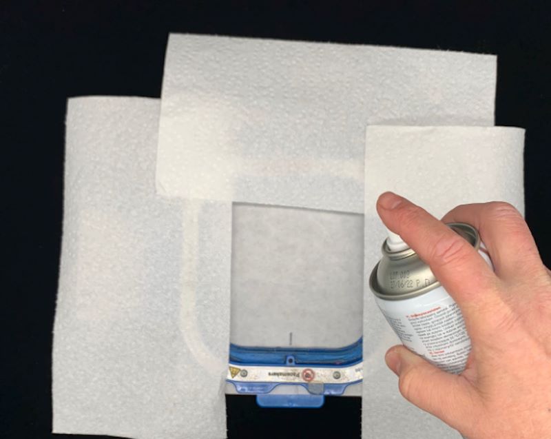 spray adhesive hoop sock