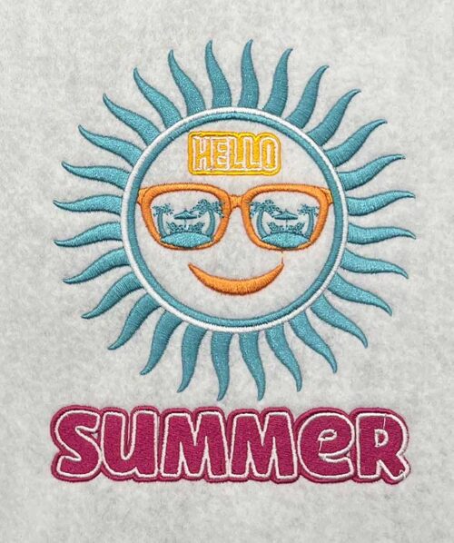 summer sun embroidery design