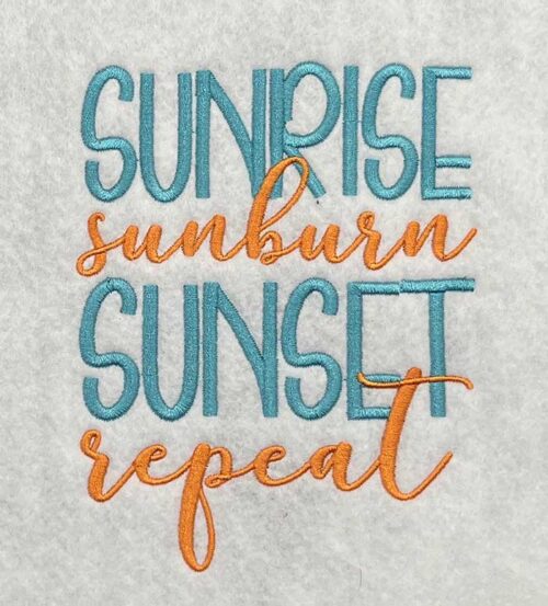 sunrise sunset embroidery design