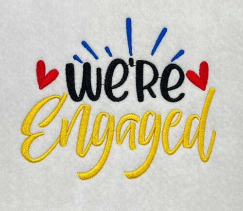 We're engaged embroidery design