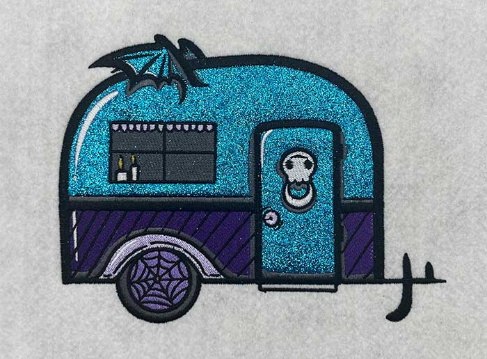 SCH-SpookyCamperApplique | Embroidery Legacy spooky camper applique embroidery design