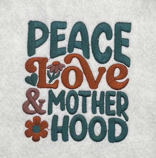 peace love embroidery design