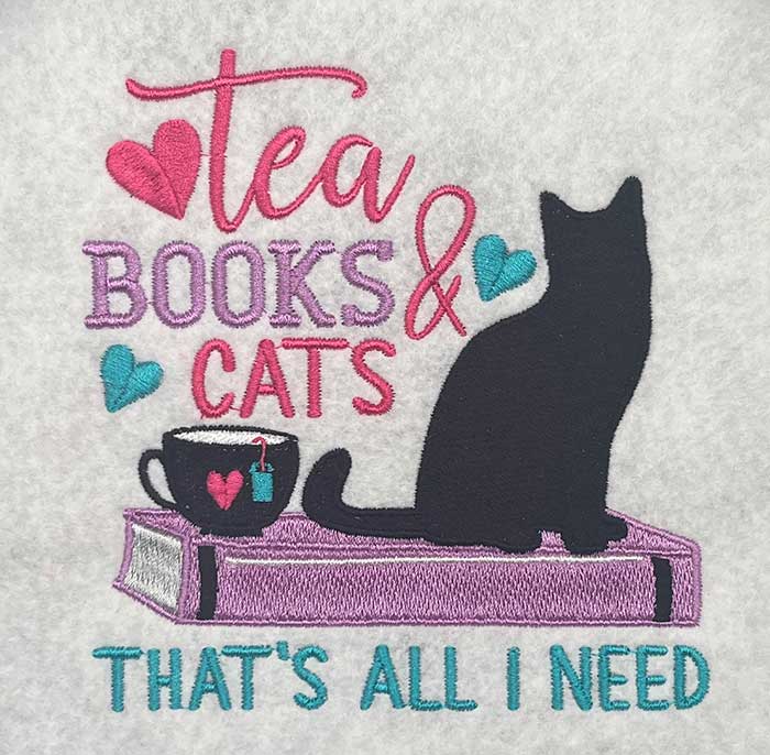 SDTeaBooksCats | Embroidery Legacy tea book cats embroidery design
