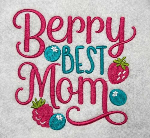 Embroidery Design: Berry Best Mom – 4.70w x 4.57h
