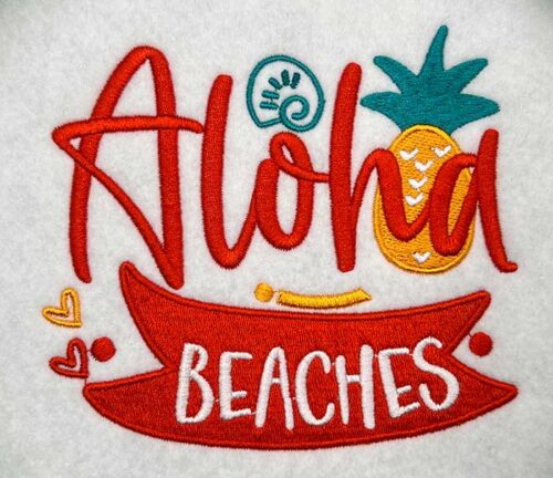 Embroidery Design: Aloha Beaches – 5.04w x 4.51h