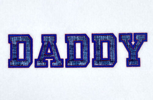 Daddy applique embroidery design