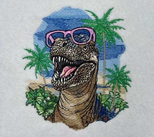 Summer T-Rex 2embroidery design