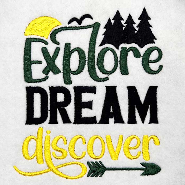 ExploreDream | Embroidery Legacy explore dream embroidery design