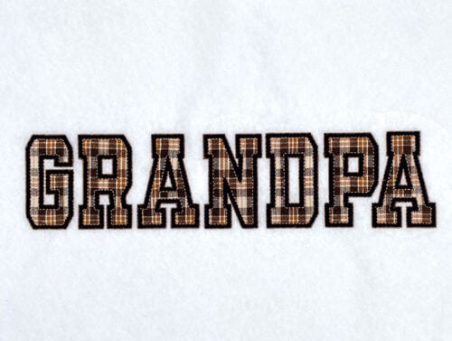 Grandpa applique embroidery design