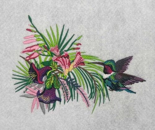 Embroidery Design: Tropical Hummingbirds 1 – 3 sizes