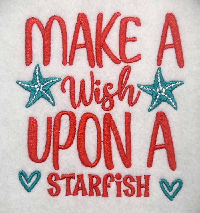 Make-a-Wish-Upon-a-Starfish | Embroidery Legacy make a wish embroidery design