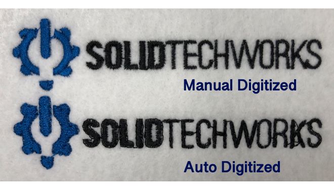 Auto vs manual digitized logo