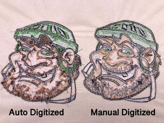 Manual vs Auto digitized embroidery designs