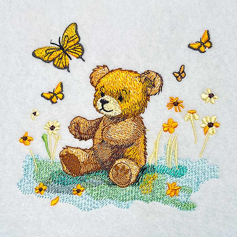 EL Teddy Butterfly 3 embroidery deign
