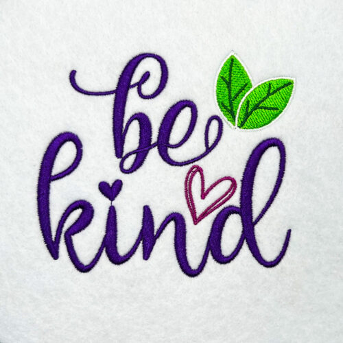 Embroidery Design: Be Kind – 4.02w x 3.55h