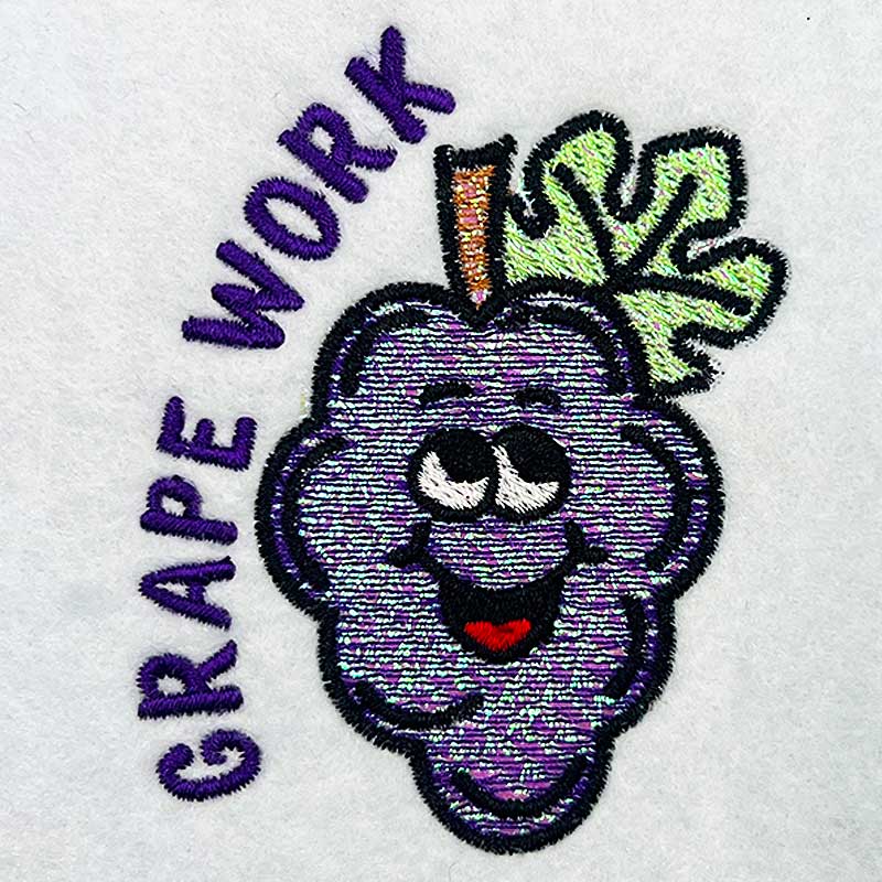 SDRF_GrapeWork_M | Embroidery Legacy grape work mylar embroidery design
