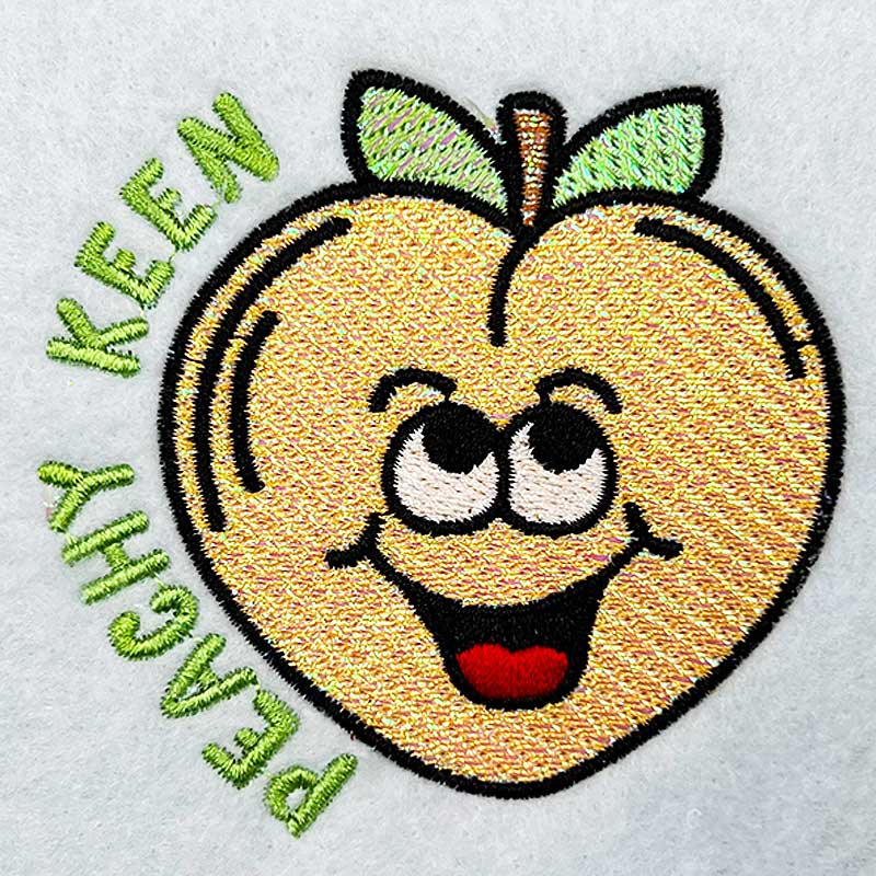 SDRF_PeachyKeen_M | Embroidery Legacy peachy keen mylar embroidery design