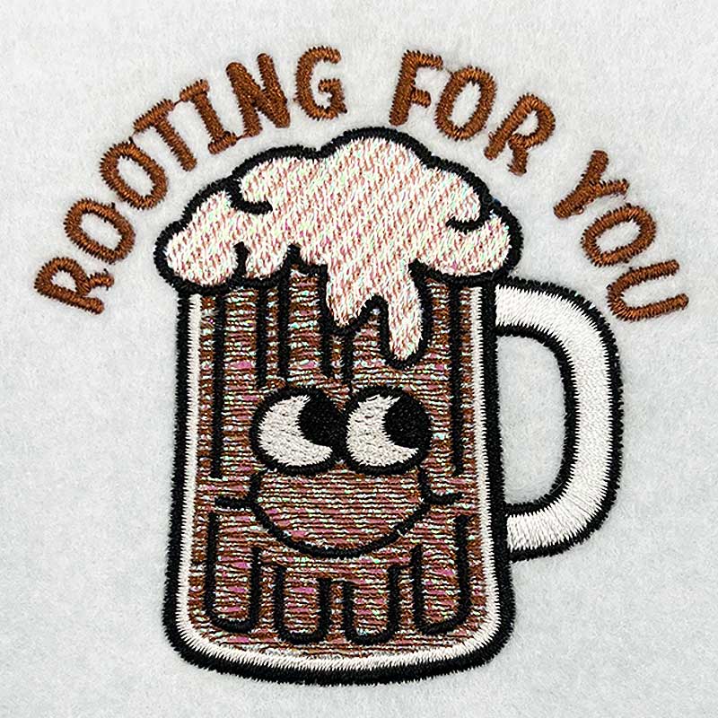 SDRF_RootingForYou_M | Embroidery Legacy rooting for you mylar embroidery design