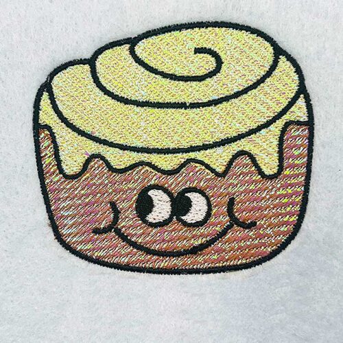 cinnamon bun mylar embroidery design