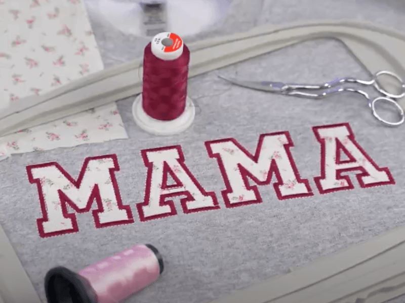 Mama Applique Sweater Material