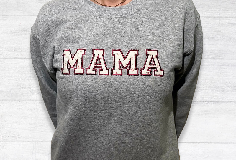 mama applique sweater project