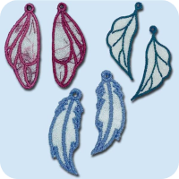 3D organza earrings Fun Effects course stitch out