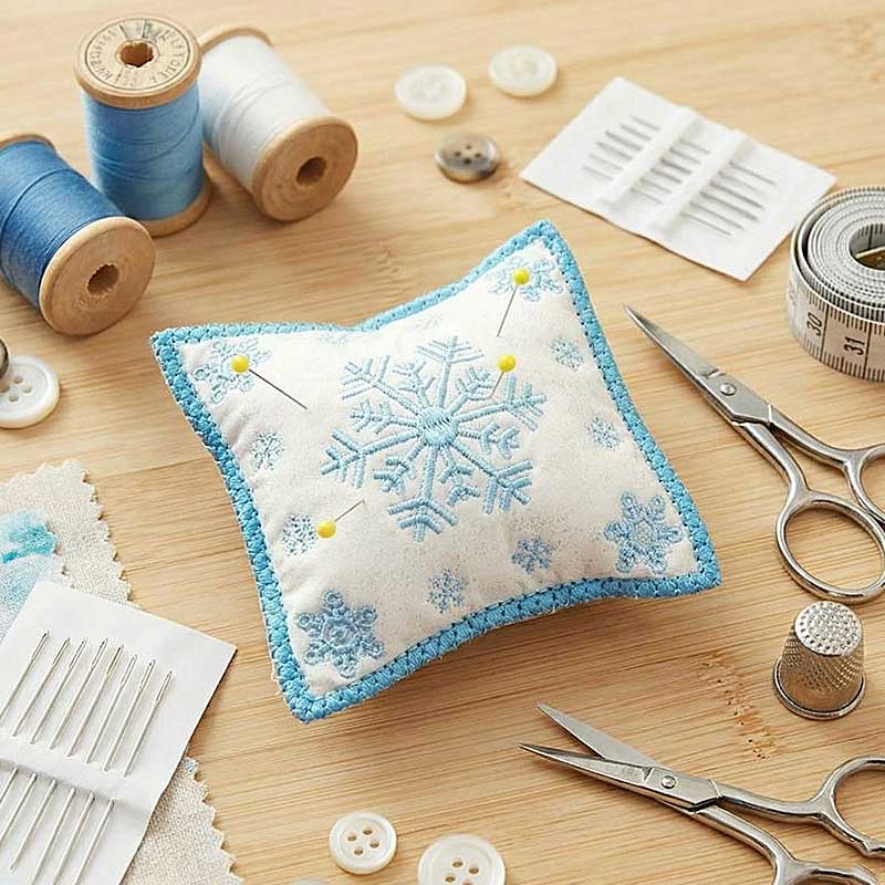 snowflake pin cushion