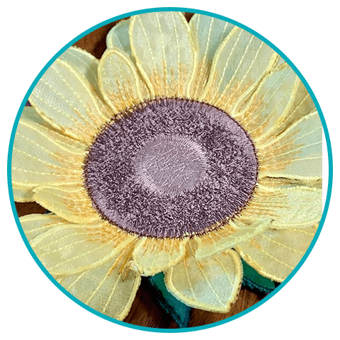 Hobbyist sunflower embroidery design
