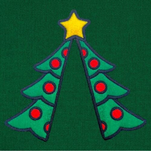 Christmas tree applique embroidery design
