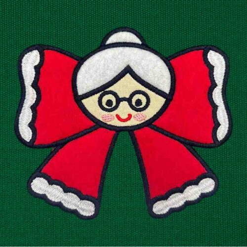 Mrs Claus applique embroidery design