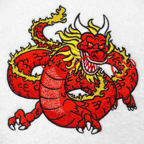 Fire Dragon embroidery design