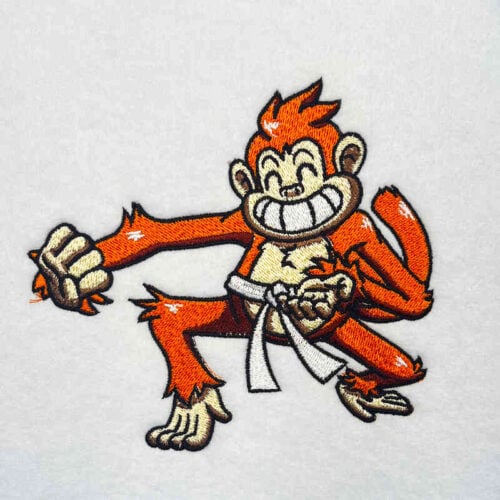 Karate Monkey embroidery design