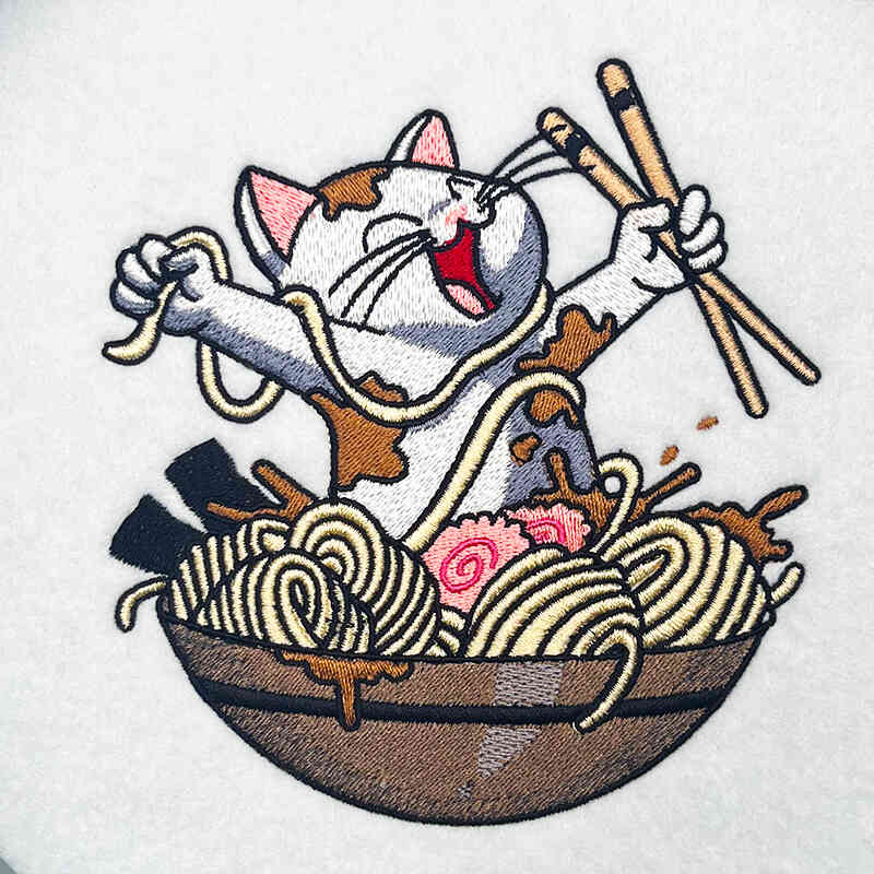 Noodle Cat embroidery design