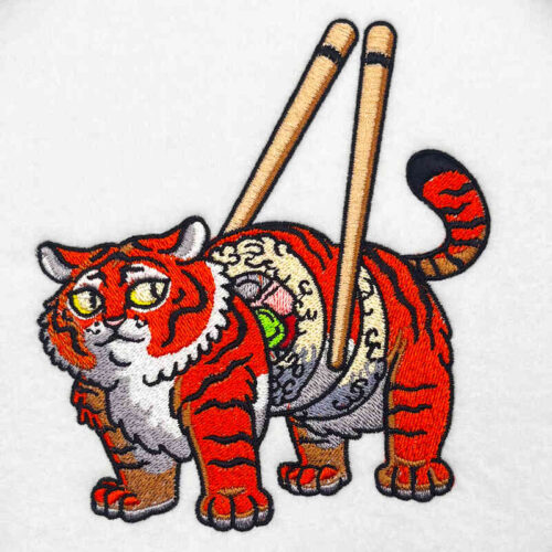tiger sushi embroidery design