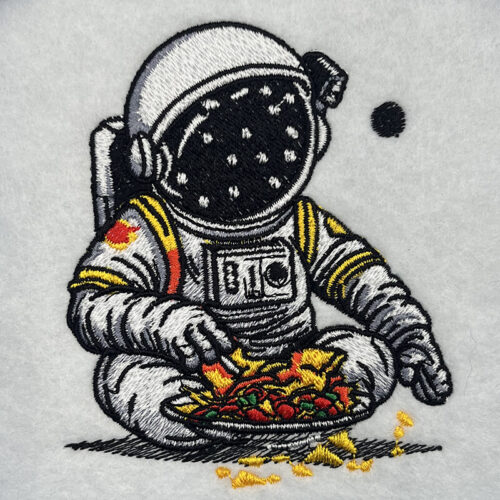 astronaut nachos embroidery design