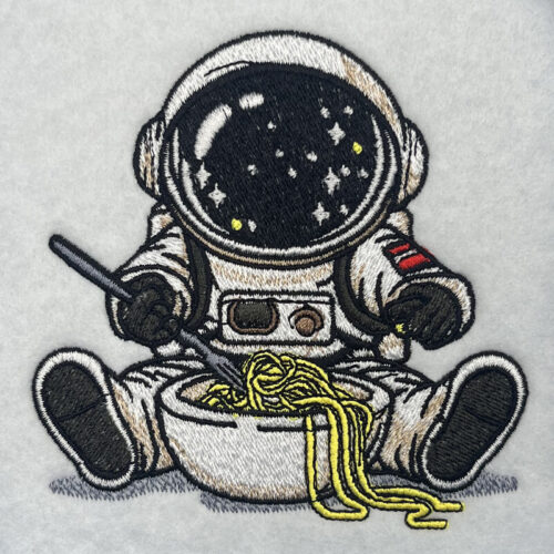 astronaut spaghetti embroidery design