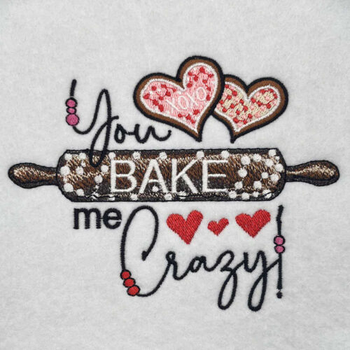 bake me crazy embroidery design