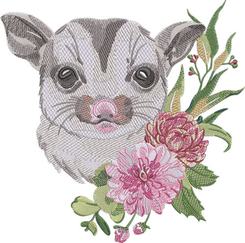 Phalangeriformes embroidery design