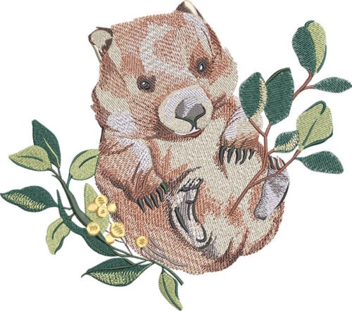 Quokka embroidery design