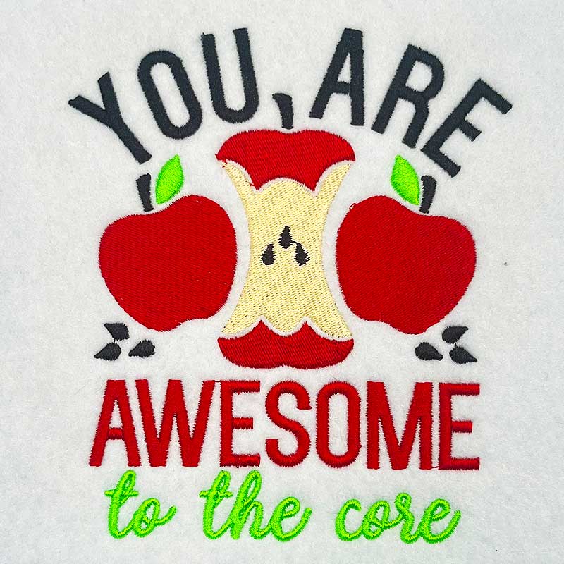 Awesome to the core embroidery design